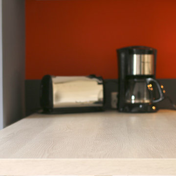 Cuisine Chêne Blanc, Anthracite et orange