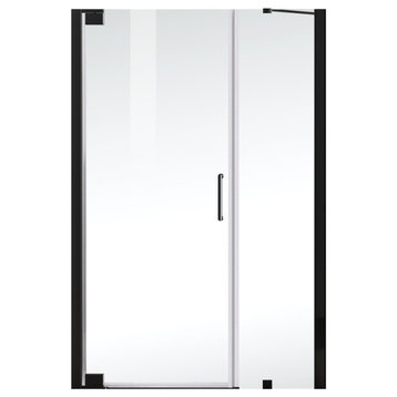 Elegantsd404-4872Mbk Semi-Frameless Hinged Shower Door 48 X 72 Matte Black