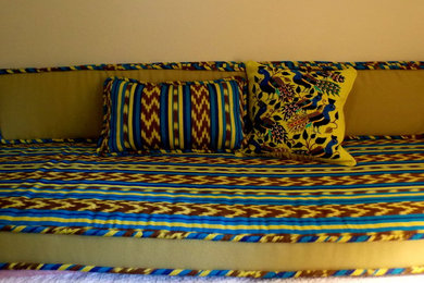 Turquoise and Lime Ikat Daybed