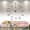 CoZroom Large 3D Frameless Wall Clock Stickers DIY Wall Decoration, Silver