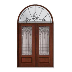 Prehung Transom Double Door 96 Fiberglass Palacio 3/4 Lite Glass - Front Doors