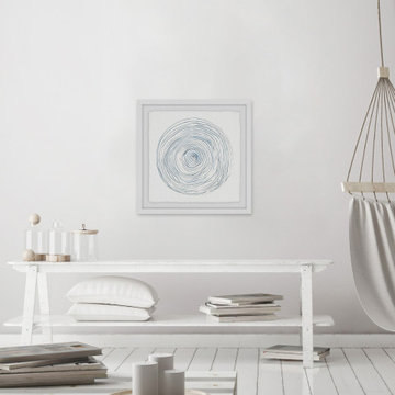 "Infinite Grey Rings" Framed Painting Print