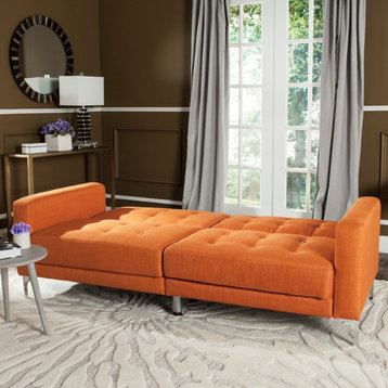 Safavieh Soho Tufted Foldable Sofa Bed, Orange