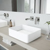 VIGO Jasmine Handmade Matte Stone Vessel Bathroom Sink With Wall Mount Faucet