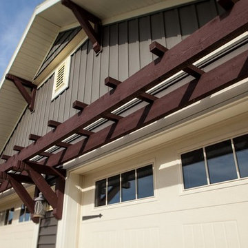 Craftsman Garage with Pergola and Corbels