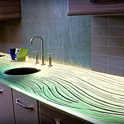 Contemporary Lake House - Kitchen Countertops