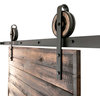 Rustic Slide Barn Door Closet Hardware Set, 6', 2-Roller