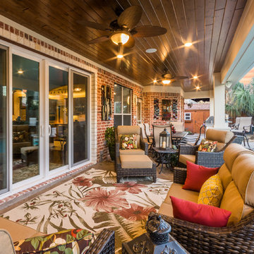 Outdoor Living Room With Summer Kitchen