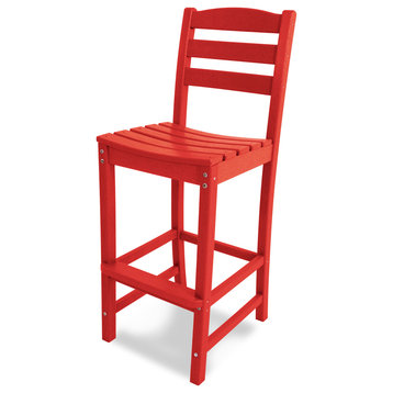 POLYWOOD La Casa Cafe Bar Side Chair, Sunset Red