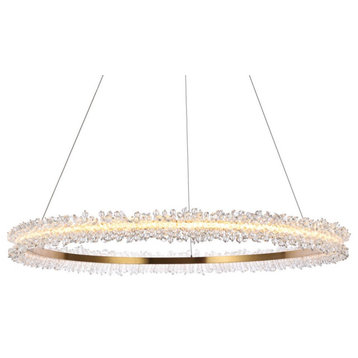 Elegant Lighting 3506D34 Laurel 34"W LED Ring Chandelier - Gold
