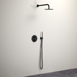 LUSSO STONE NOIR LUXE MATT BLACK SHOWER SET WITH THERMOSTATIC VALVE AND HAND-HEL - Products
