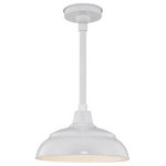 Millennium Lighting - Millennium Lighting RWHS14-WH R Series - 14" Warehouse Shade - RWHS14-ABR is pendant onlyMay be ceiling hung with stems (shown with RS-1ABR) and canopy kit (RSCK-ABR)May be wall hung with Goose NeckOptional Wire Guard (RWG14-ABR) is also available.R Series 14" One Light Warehouse Stem Hung Pendant White *UL: Suitable for wet locations*Energy Star Qualified: n/a  *ADA Certified: n/a  *Number of Lights: Lamp: 1-*Wattage:200w A bulb(s) *Bulb Included:No *Bulb Type:A *Finish Type:White