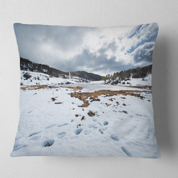 Snow Mountains in Kosciuszko Park Landscape Printed Throw Pillow, 18"x18"