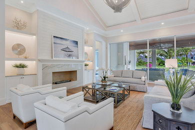 This is an example of a transitional living room in Miami.