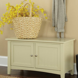 Tan Mudroom with Sand White Storage Bench, Shaker Cottage Style - Products