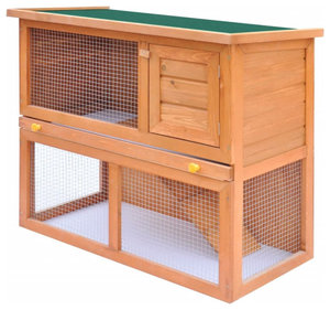 vidaXL Outdoor Rabbit Hutch Small Animal House Pet Cage 1 Door Wood House