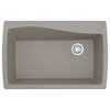 Karran Drop-In Quartz 34" 1-Hole Single Bowl Kitchen Sink, Concrete