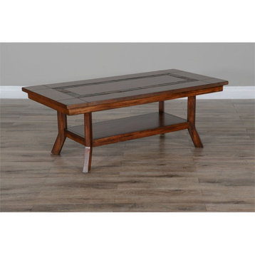Pemberly Row 48.5" Traditional Wood Coffee Table in Dark Chocolate