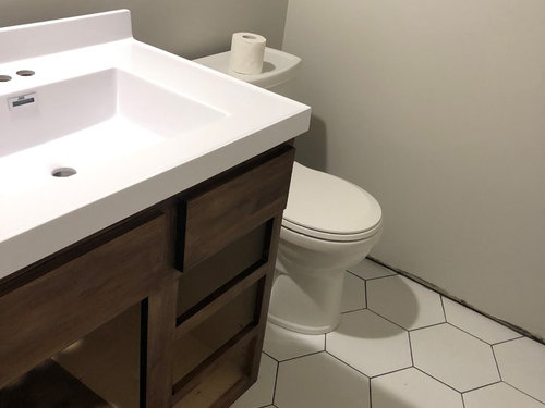 New White Toilet And Sink Dont Match, Corner Bathroom Sink Vanity Units Menards