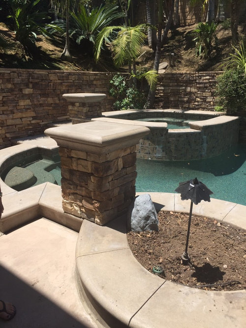 What should we put in between concrete pillars or should we take the m