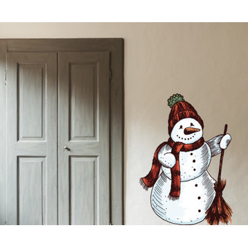 Christmas Snowman Vinyl Wall Decal ChristmasSnowmanUScolor012; 8 in.