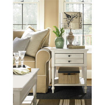 End Table Side UNIVERSAL SUMMER HILL Open Shelf Cotton White Maple 1