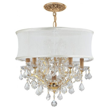 Brentwood Six Light Gold Up Chandelier