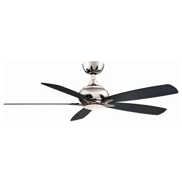 Doren 52" Ceiling Fan - Polished Nickel With LED Light Kit