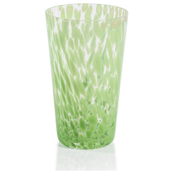 Willa Speckled Highball Glasses, Set of 6, Green