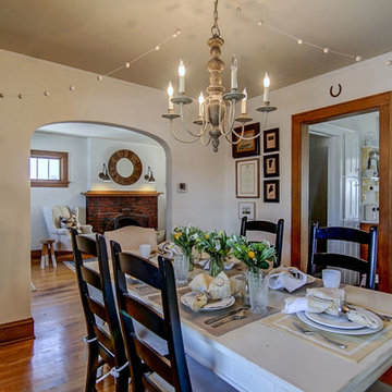 Repeating the living room's color scheme makes a compact spaces feel expansive.