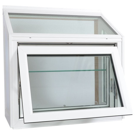 Meadow View Garden Window White, 36"x36", Oak Seat Board, Low-E Insulated Glass