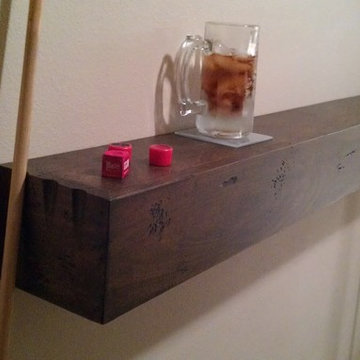 Rustic shelf for pool cue