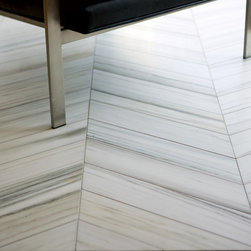 Helsinki Chevron Field in Silver Dusk - Wall And Floor Tile