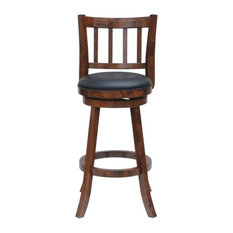 Boraam Industries, Inc. - Boraam Bloomington 24" Swivel Counter Stool, Walnut Finish - Bar Stools and Counter Stools