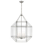 Visual Comfort Studio - Visual Comfort Studio 5279404-962 4-Light Lantern, Morrison - The Morrison four light indoor pendant in brushed nickel enhances the beauty of your home with ample light and style to match today's trends. A lantern-like design with curved arms connecting to a cube-shaped frame