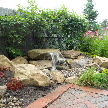 Carved stone water feature