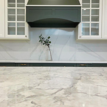 Bespoke Sage Green Transitional Kitchen Showroom - Greater Vancouver