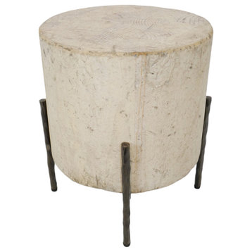 Tuscan Cream Round Side Table 17"
