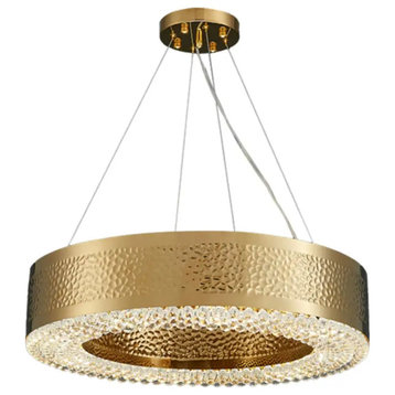 Giovanni Gold Plated Crystal Chandelier, Diameter 32"