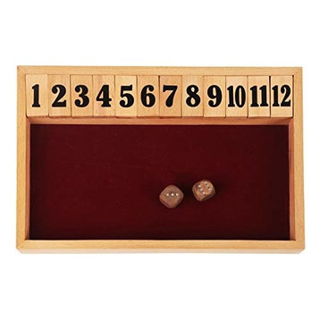 Shut The Box 12-Dice Game Board Classics Tabletop Version of The Popular