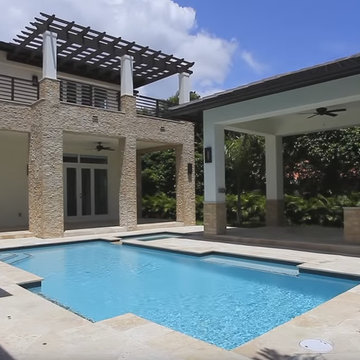 Ivory Pavers and Split Face Travertine