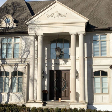 Limestone exterior for a custom home in Richmond Hill