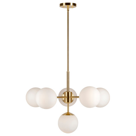 6-Light Soft Gold Chandelier, Soft Gold