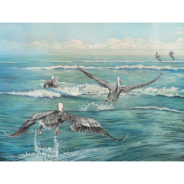 "Pelican Beach" Canvas Art, 36"x24"