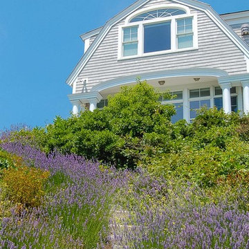 Coastal Gambrel Home and Stone Steps on Cape Cod