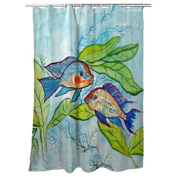 Betsy Drake Pair of Fish Shower Curtain