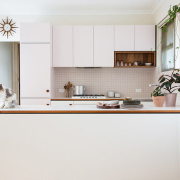 Pretty in Pink Mid Century Inspired Kitchen