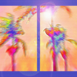 Tropical Sunset Diptych - Peach - Artwork