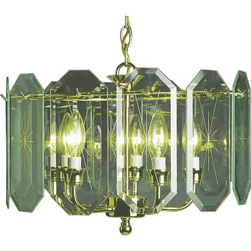 5-Light Polished Brass Interior Chandelier