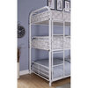 Bowery Hill Metal Twin Triple Bunk Bed in White